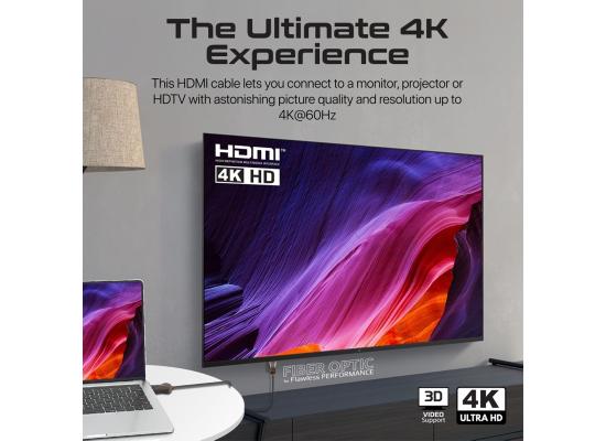 Promate ProLink4K60-20M HDMI Slim Cable 5m with 3D Support, 18Gbps, Ethernet Support